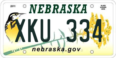 NE license plate XKU334