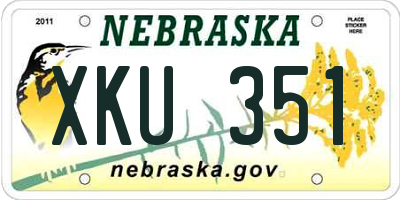 NE license plate XKU351