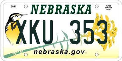 NE license plate XKU353
