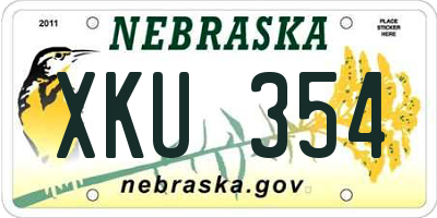NE license plate XKU354
