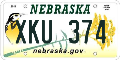 NE license plate XKU374