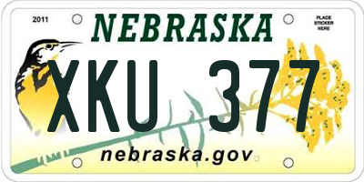NE license plate XKU377