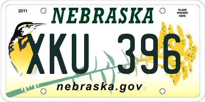 NE license plate XKU396