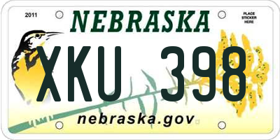NE license plate XKU398