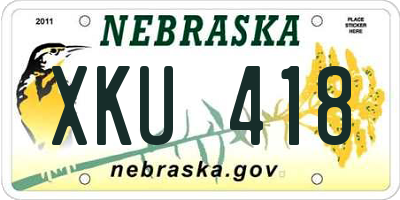 NE license plate XKU418