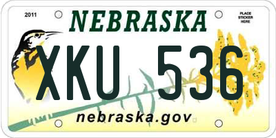 NE license plate XKU536