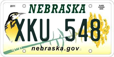 NE license plate XKU548