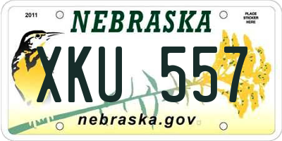 NE license plate XKU557