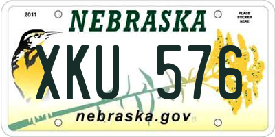 NE license plate XKU576