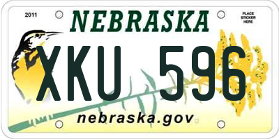 NE license plate XKU596