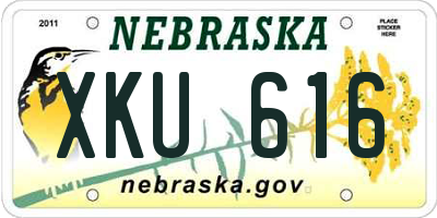 NE license plate XKU616