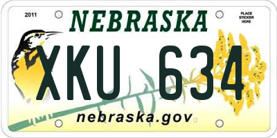 NE license plate XKU634
