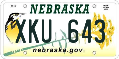 NE license plate XKU643