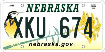 NE license plate XKU674