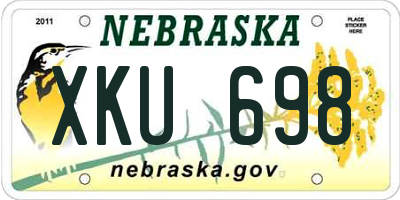 NE license plate XKU698