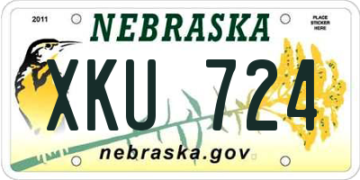 NE license plate XKU724