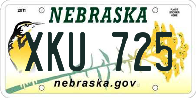 NE license plate XKU725