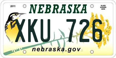 NE license plate XKU726