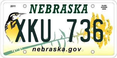 NE license plate XKU736