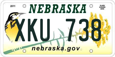 NE license plate XKU738