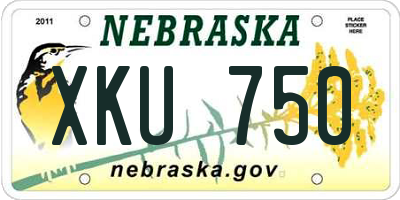NE license plate XKU750