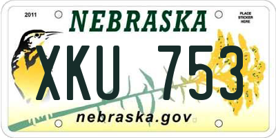 NE license plate XKU753