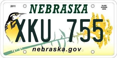 NE license plate XKU755