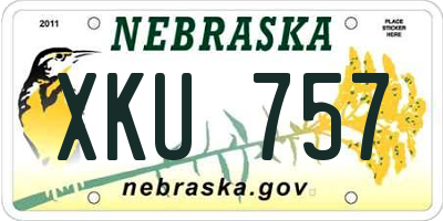 NE license plate XKU757