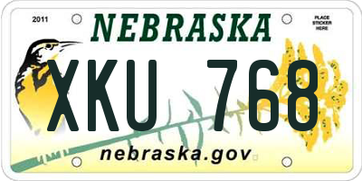 NE license plate XKU768