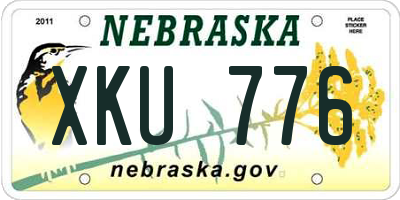 NE license plate XKU776