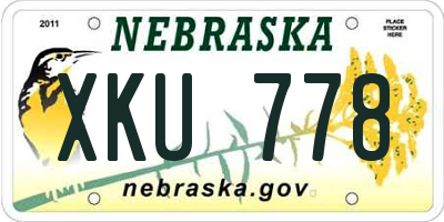 NE license plate XKU778