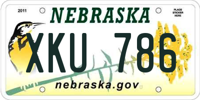 NE license plate XKU786