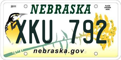 NE license plate XKU792