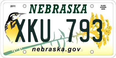 NE license plate XKU793