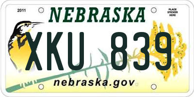 NE license plate XKU839