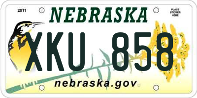 NE license plate XKU858