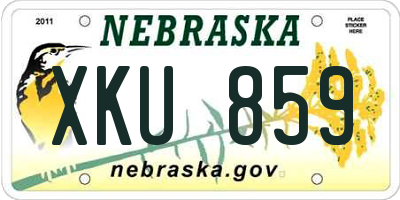 NE license plate XKU859