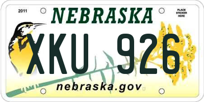 NE license plate XKU926