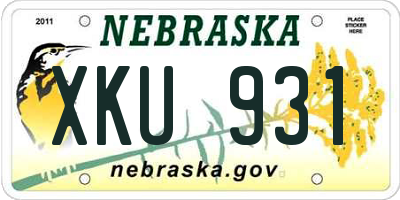 NE license plate XKU931