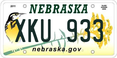 NE license plate XKU933