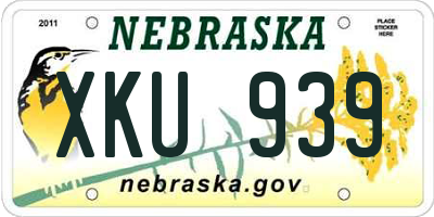 NE license plate XKU939