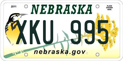 NE license plate XKU995