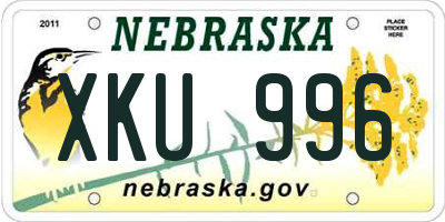 NE license plate XKU996