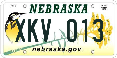 NE license plate XKV013