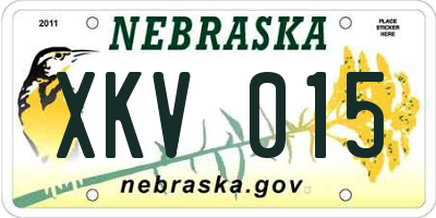 NE license plate XKV015