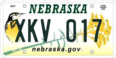 NE license plate XKV017