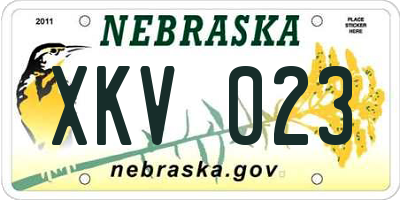 NE license plate XKV023