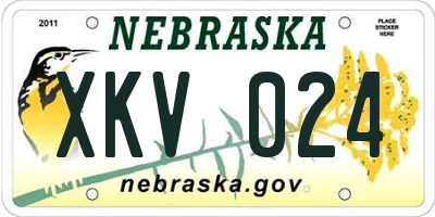 NE license plate XKV024