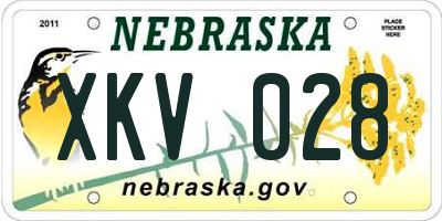 NE license plate XKV028