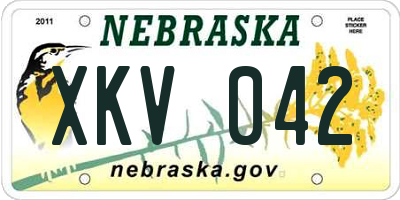 NE license plate XKV042